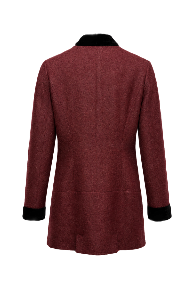 1990s Deep Burgundy Wool Jacket - Back View