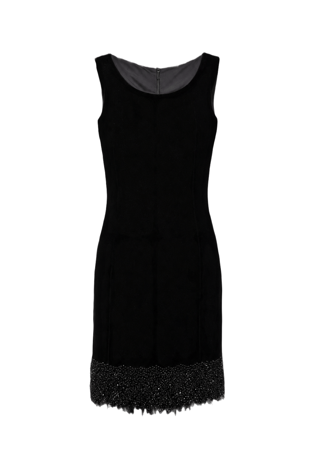 1990s Black Velvet Dress - Back View
