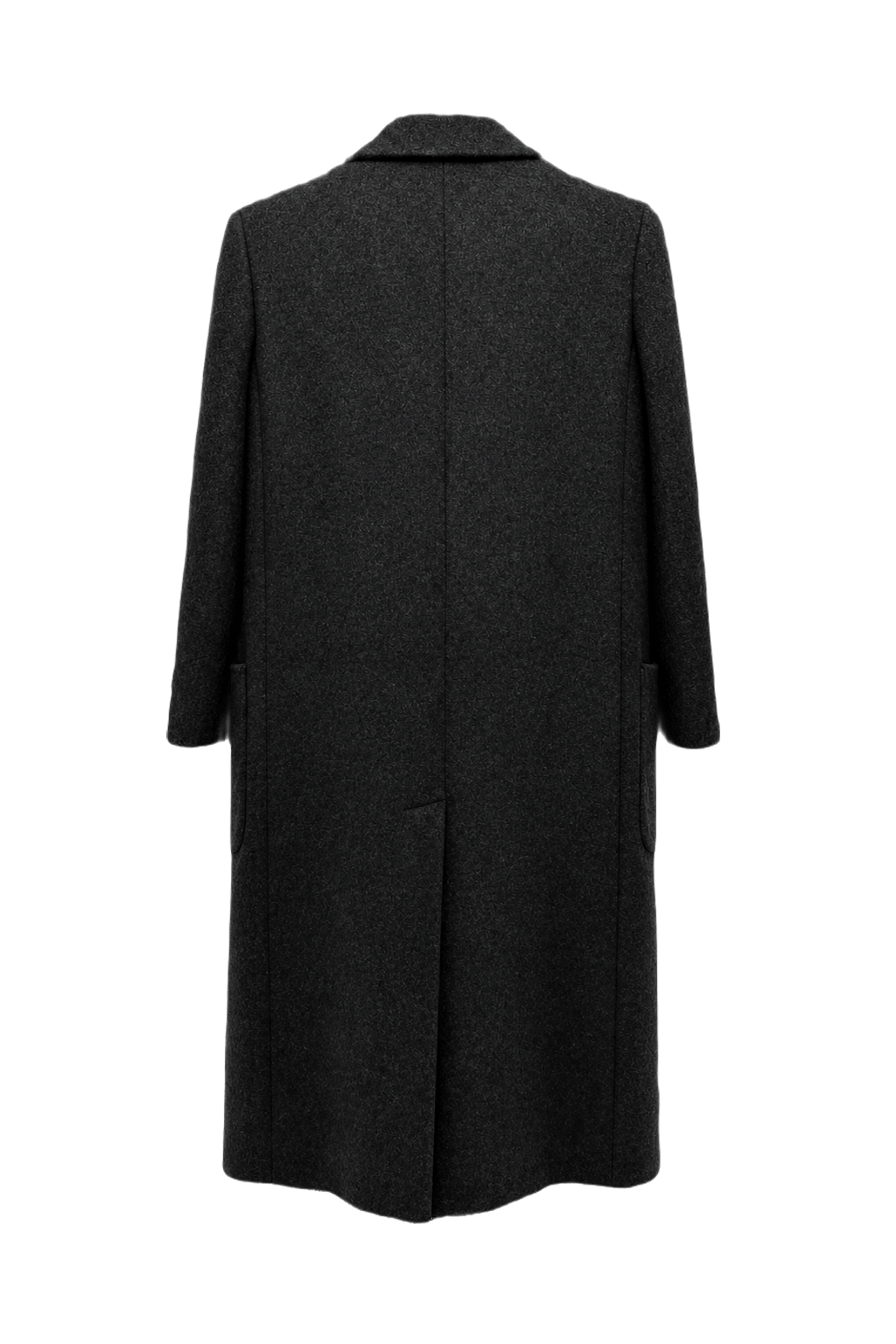 1980s Charcoal Gray Wool Coat - Back View