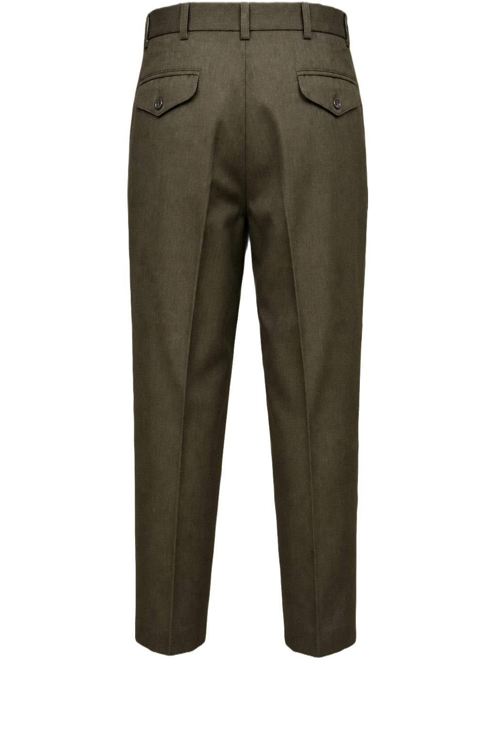 1940s Olive Green Wool Trousers - Back View