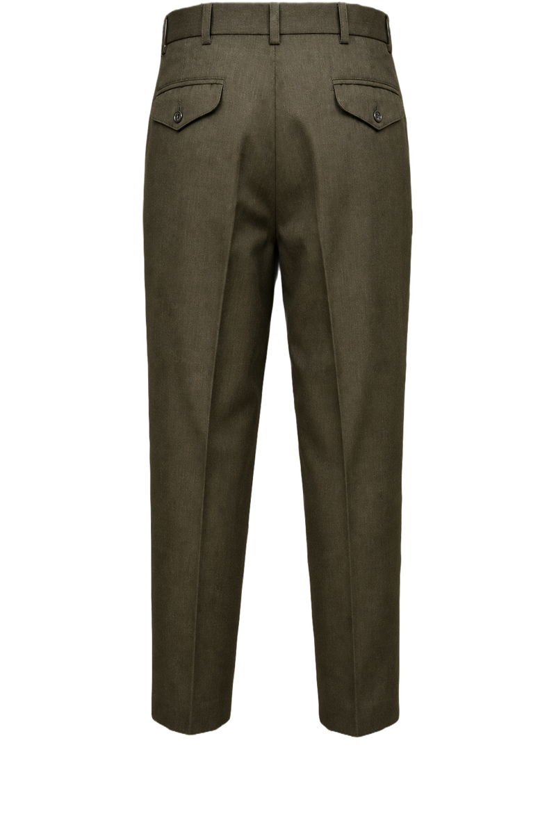 1940s Olive Green Wool Trousers - Back View
