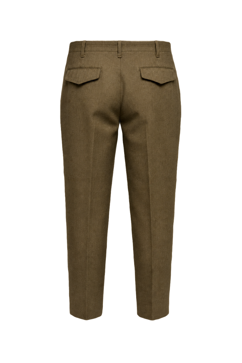 1940s Olive Wool Trousers - Back View