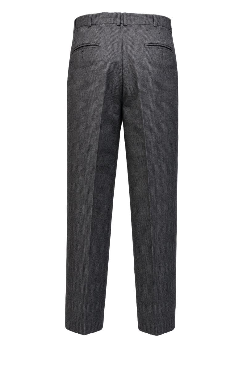 1980s Grey Wool Blend Trousers - Back View