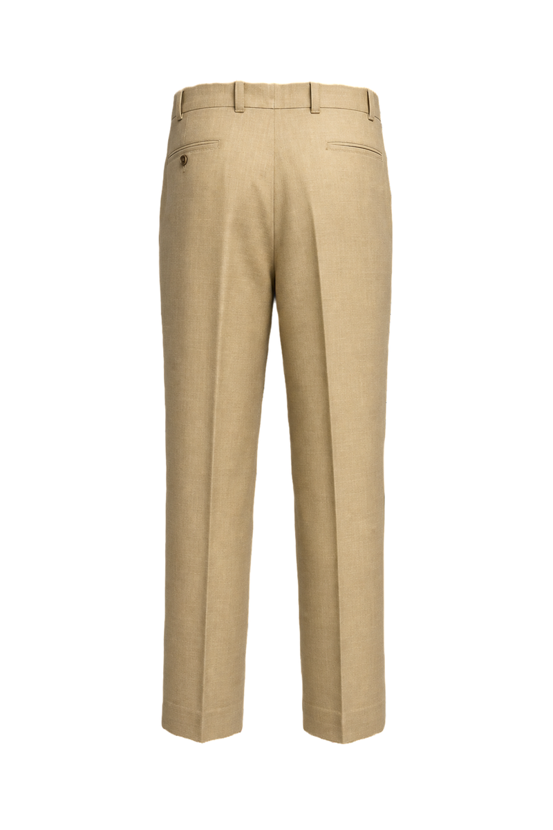1980s Beige Wool Trousers - Back View