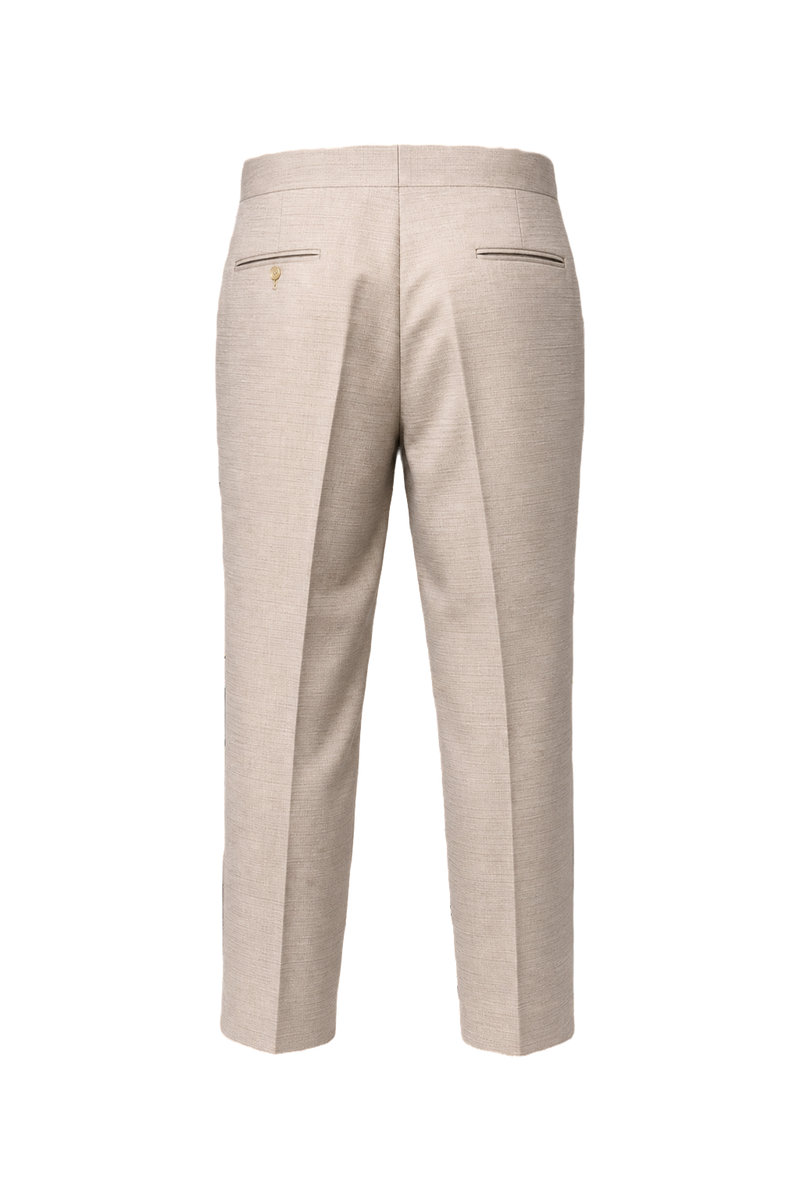 [1940s] Beige Wool Blend Trousers - Back View