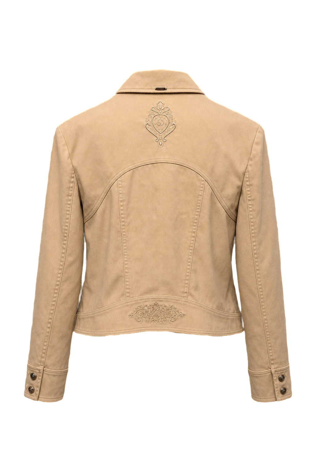 1990s Beige Cotton Blend Jacket - Back View