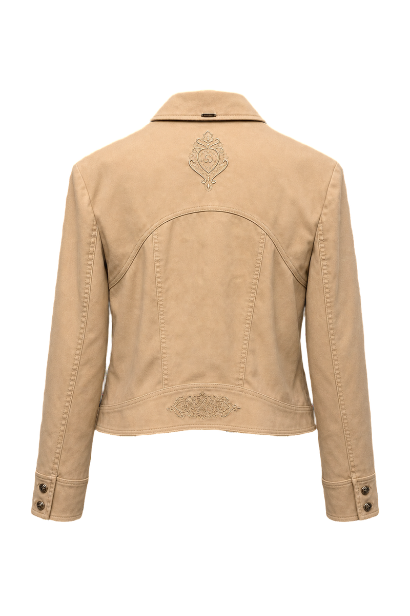1990s Beige Cotton Blend Jacket - Back View