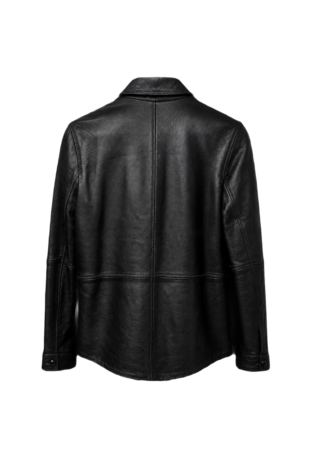 1990s Black Leather Jacket - Back View