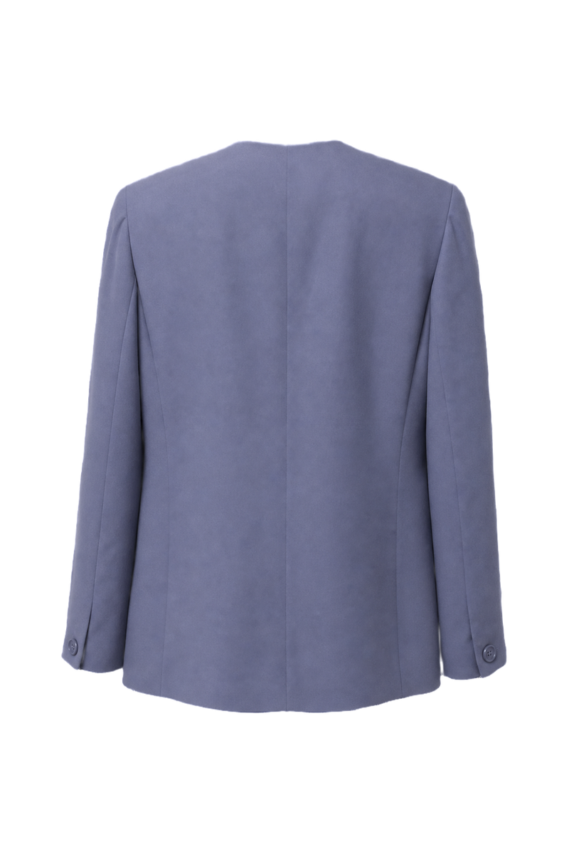 1980s Lavender Polyester Blazer - Back View