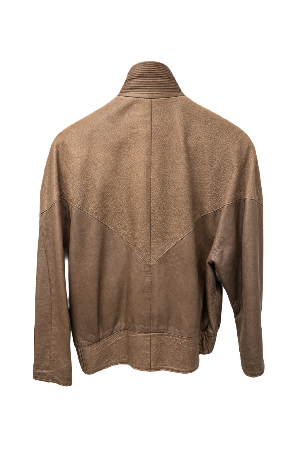 1990s Tan Leather Jacket - Back View