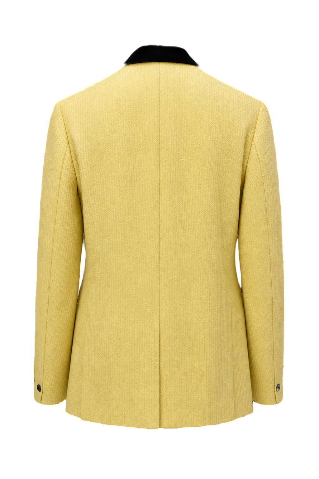 1970s Yellow Wool Blend Blazer - Back View