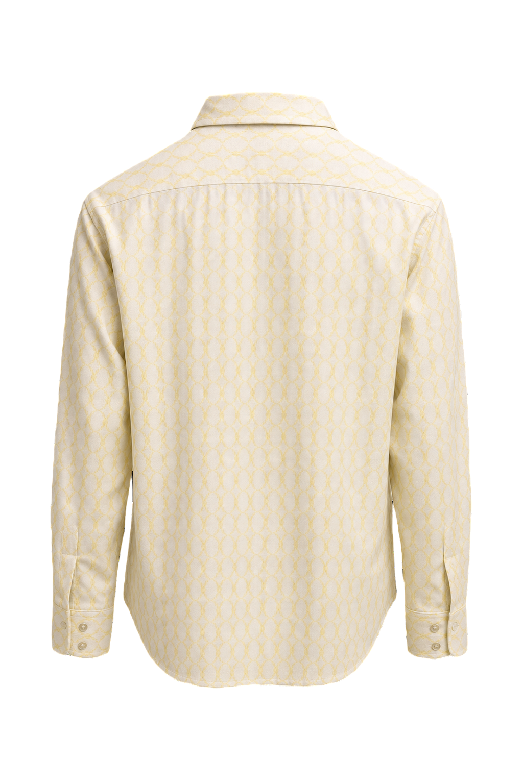 1970s Cream White Polyester Shirt - Back View