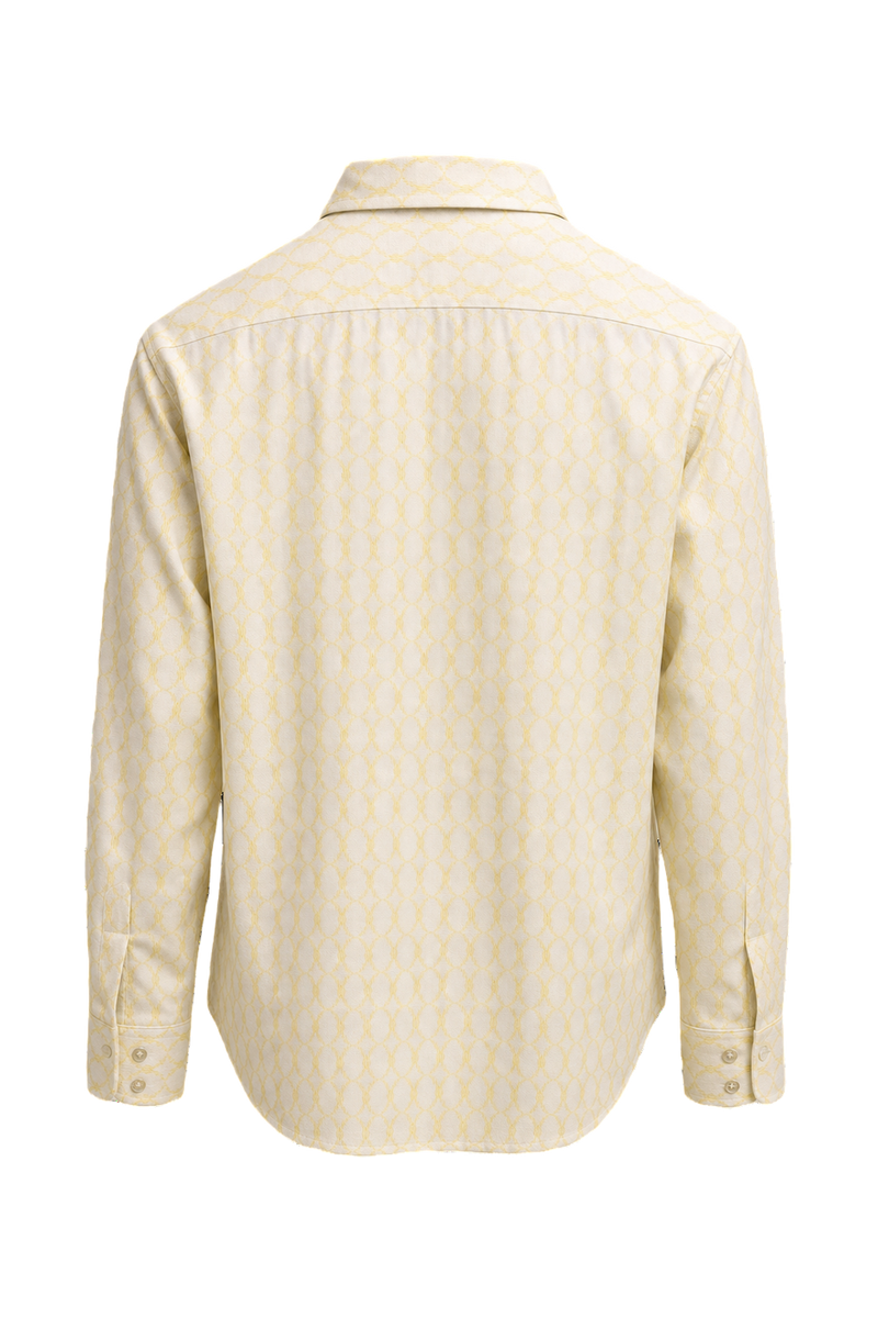 1970s Cream White Polyester Shirt - Back View