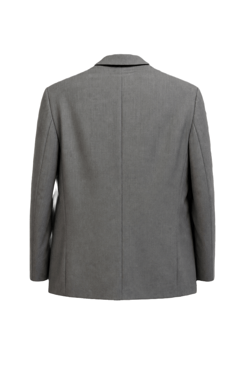 1970s Grey Wool Blend Blazer - Back View