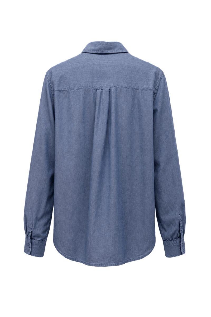 1980s Light Blue Denim Shirt - Back View