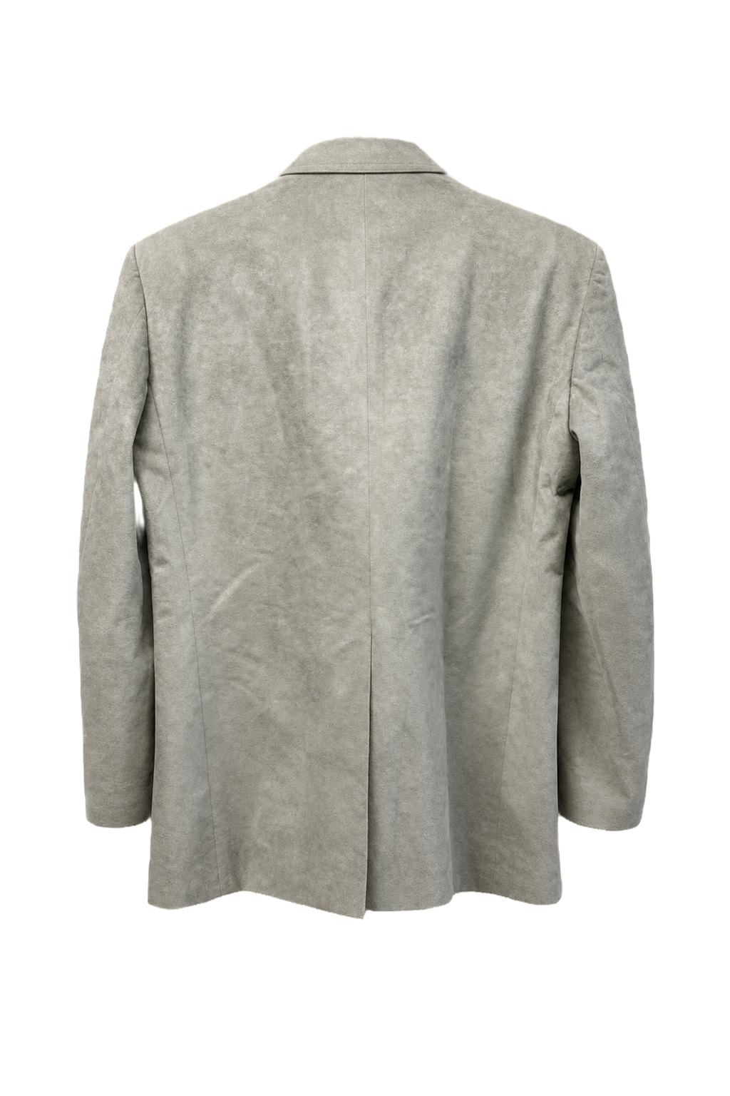 1990s Light Gray Wool Blend Blazer - Back View