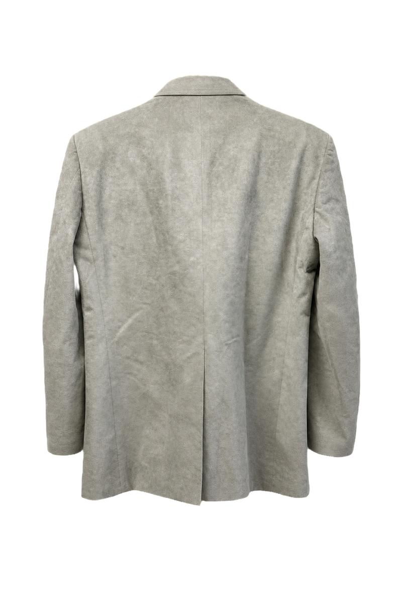 1990s Light Gray Wool Blend Blazer - Back View
