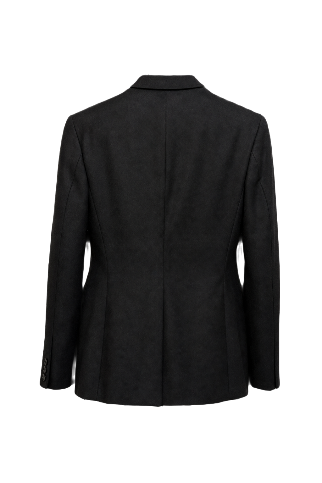 1990s Black Wool Blend Blazer - Back View