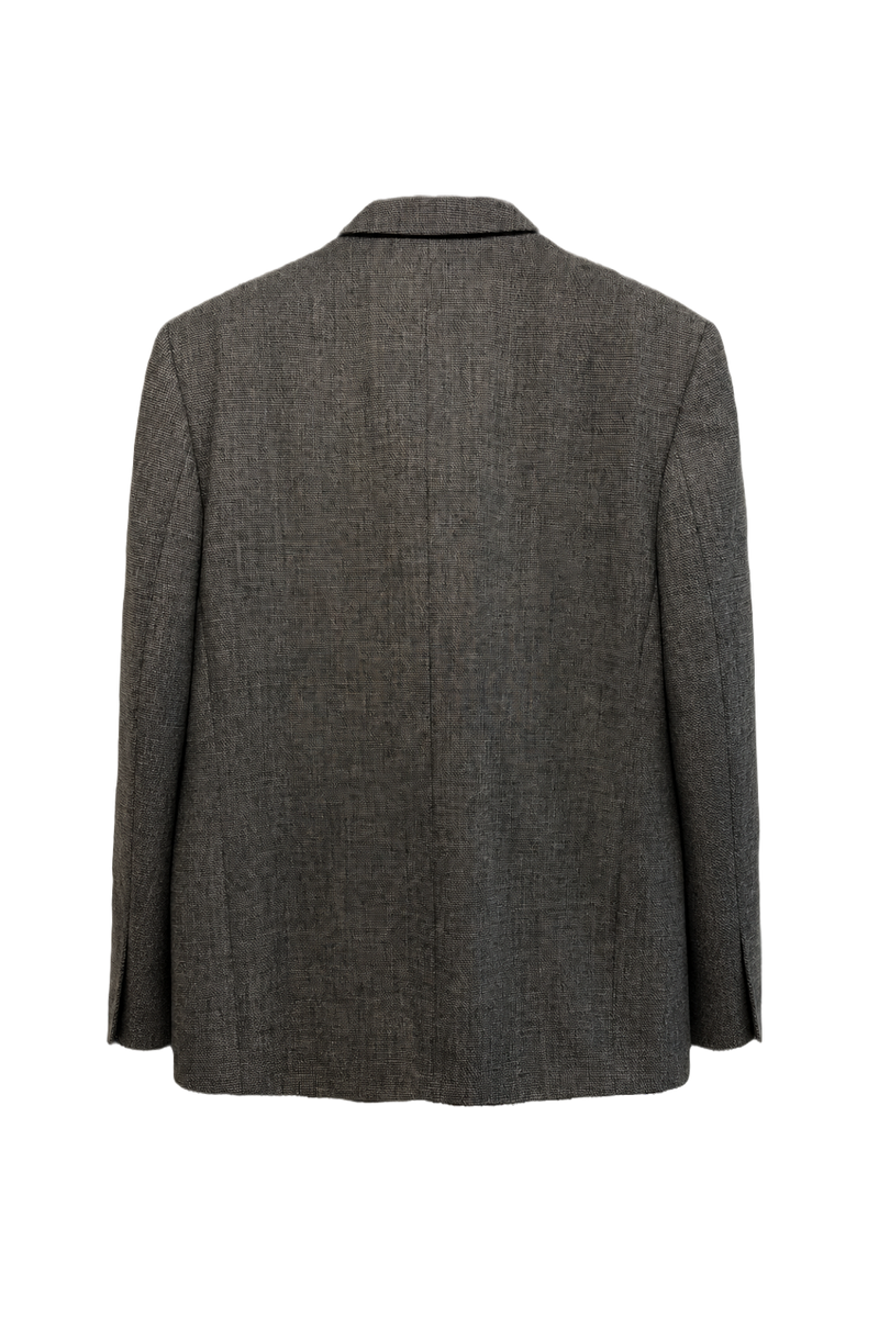 1990s Gray Wool Blend Blazer - Back View