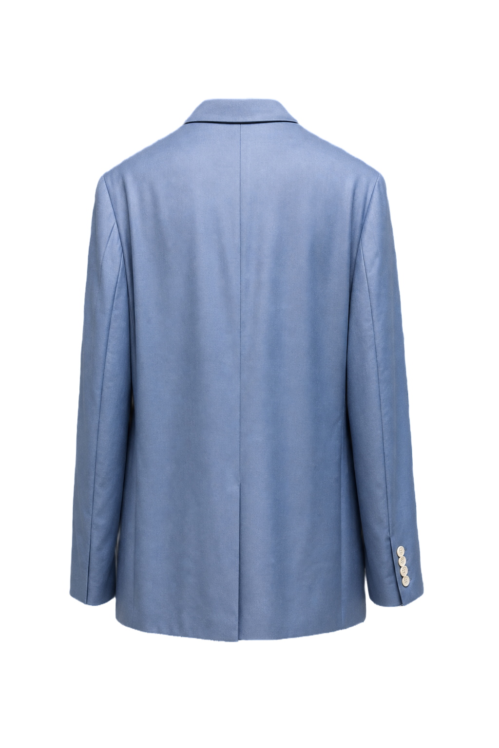 1980s Light Blue Wool Blazer - Back View