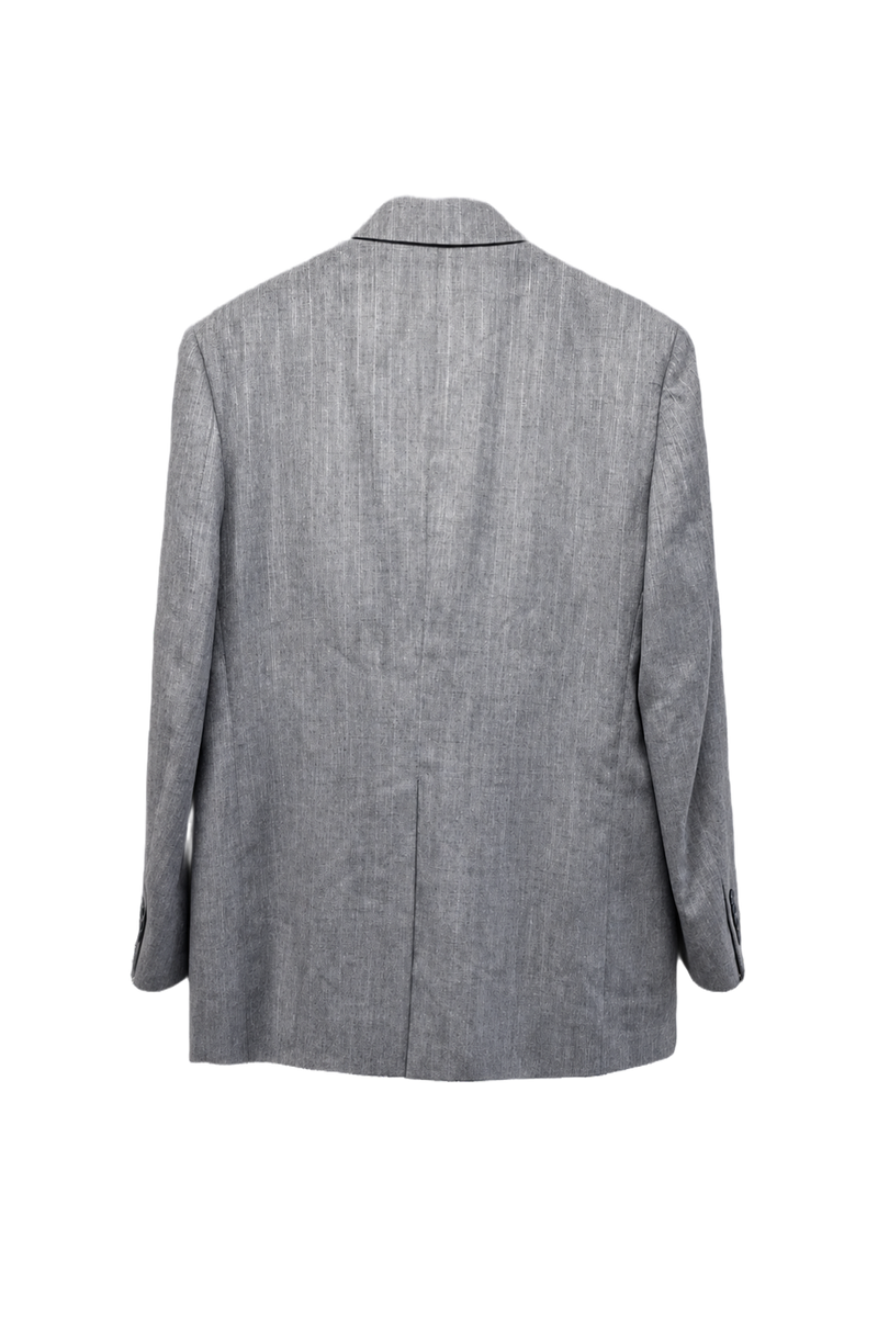 1980s Grey Wool Blazer - Back View