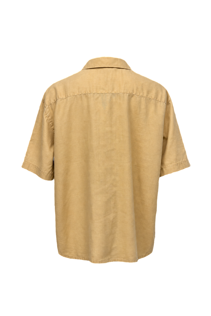 1970s Beige Polyester Shirt - Back View