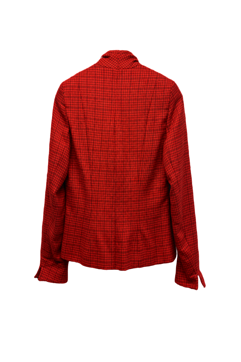1980s Red Wool Blend Blazer - Back View