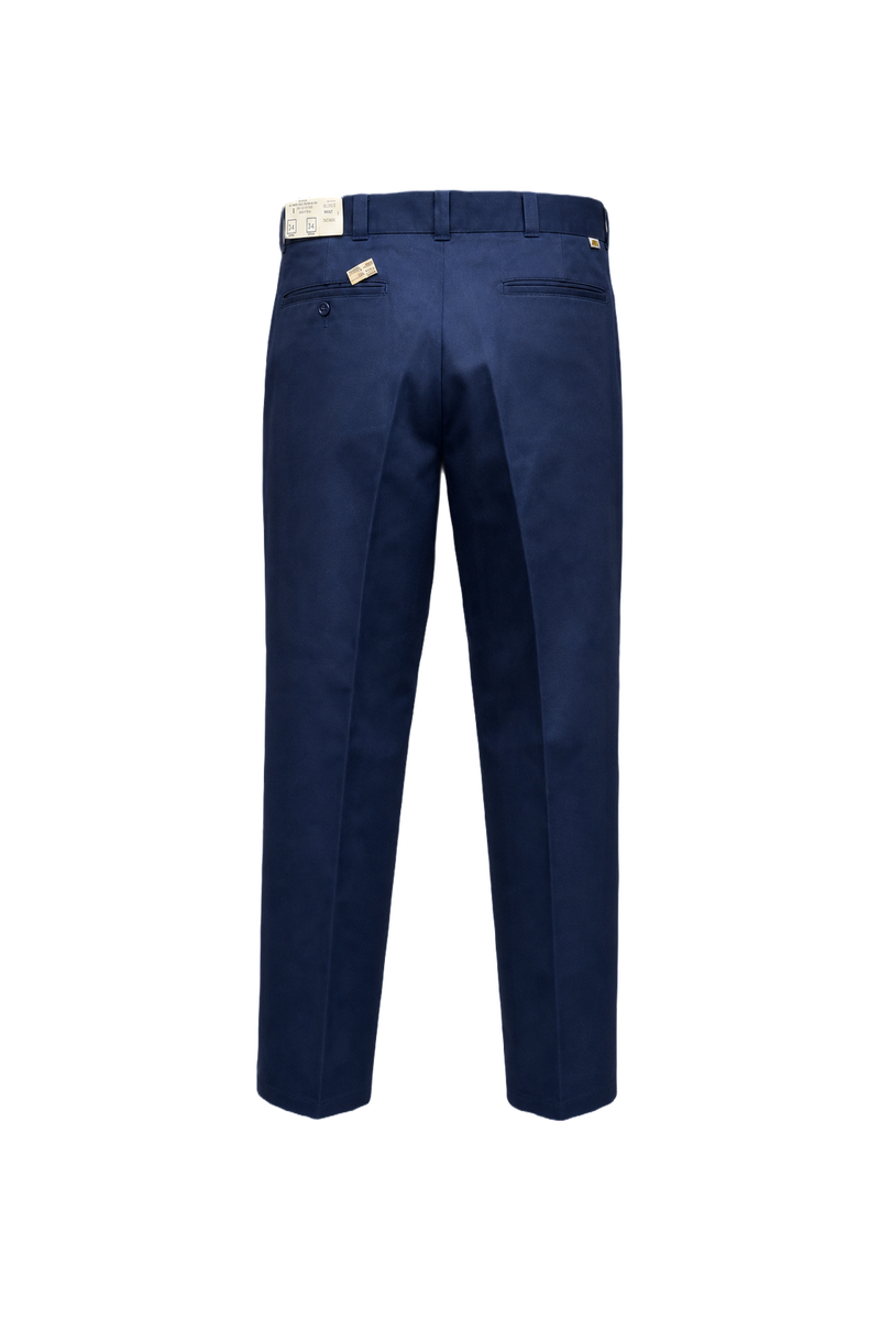 1980s Navy Blue Wool Blend Trousers - Back View