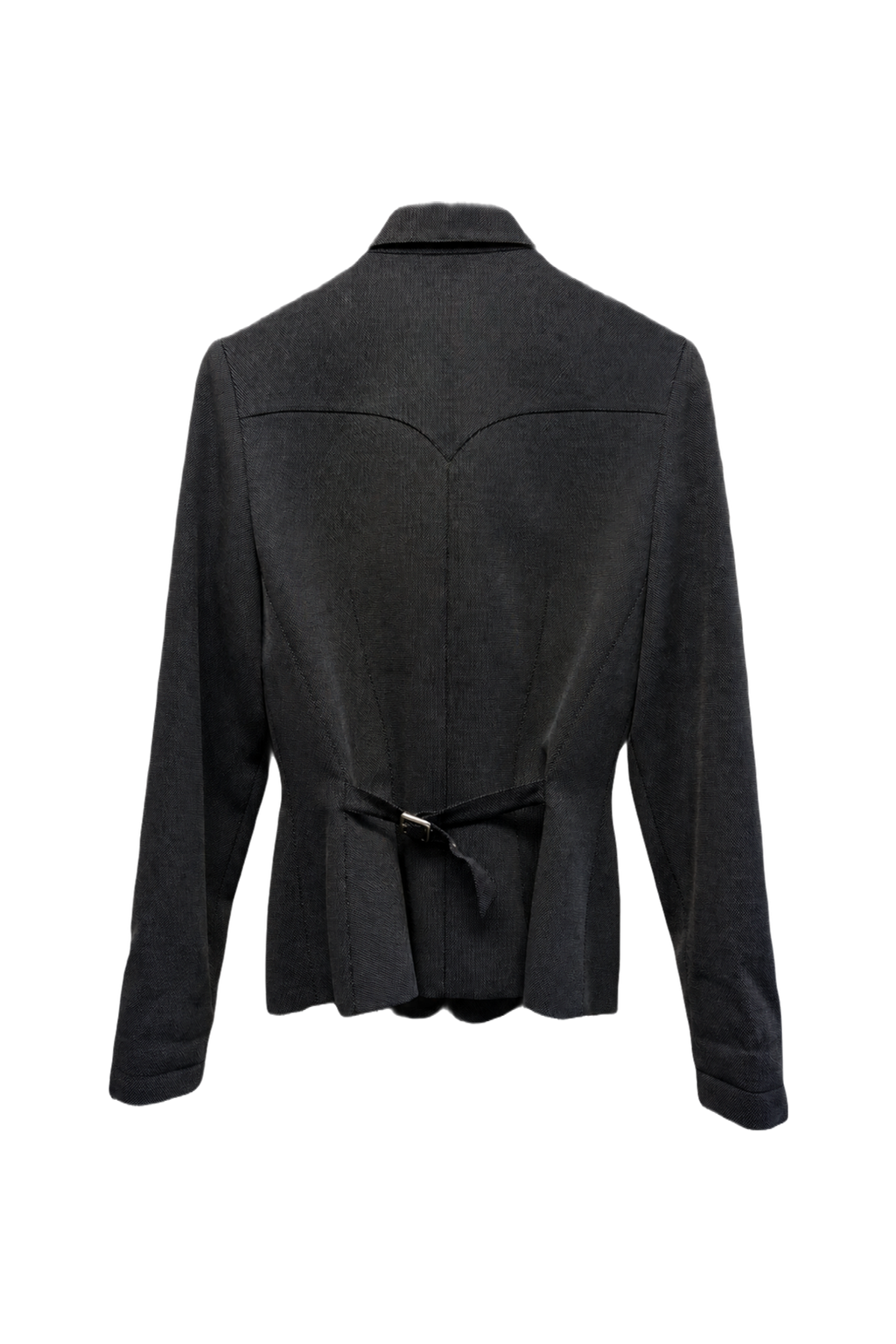 1990s Dark Grey Wool Jacket - Back View