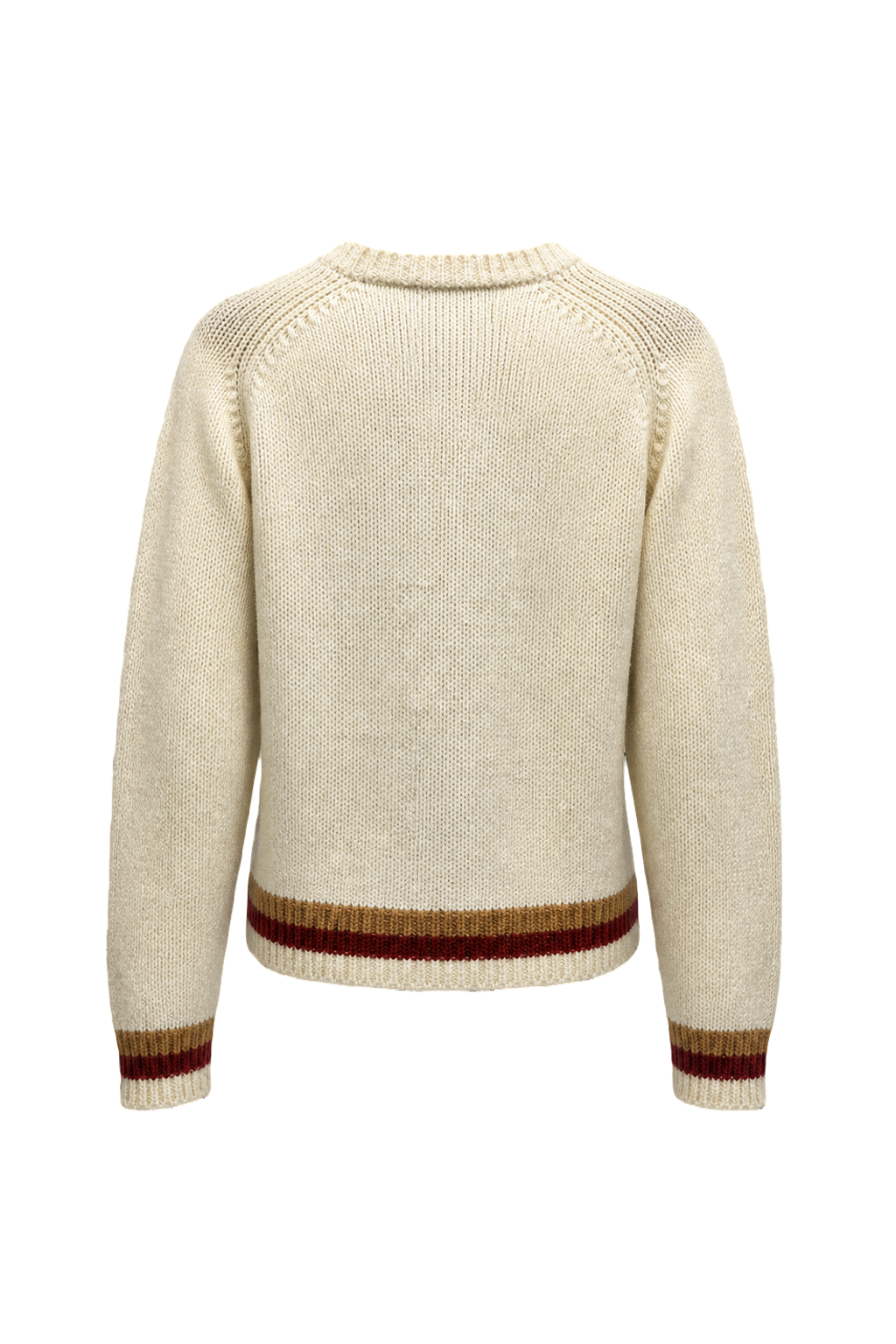 1980s Cream White Wool Sweater - Back View