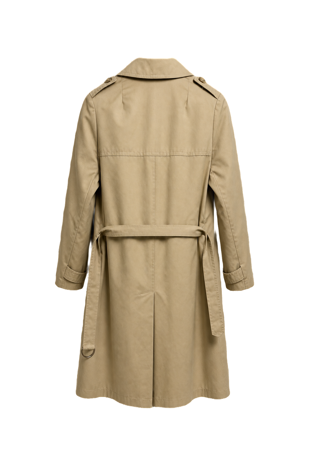 1980s Beige Cotton Trench Coat - Back View