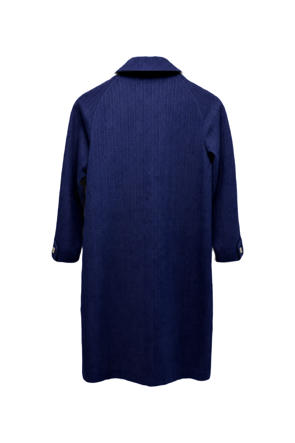 1970s Navy Blue Wool Coat - Back View