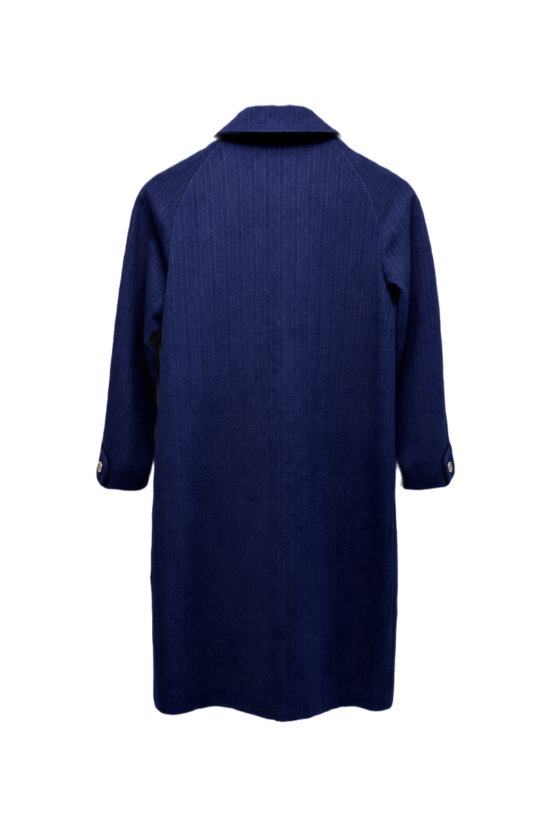 1970s Navy Blue Wool Coat - Back View