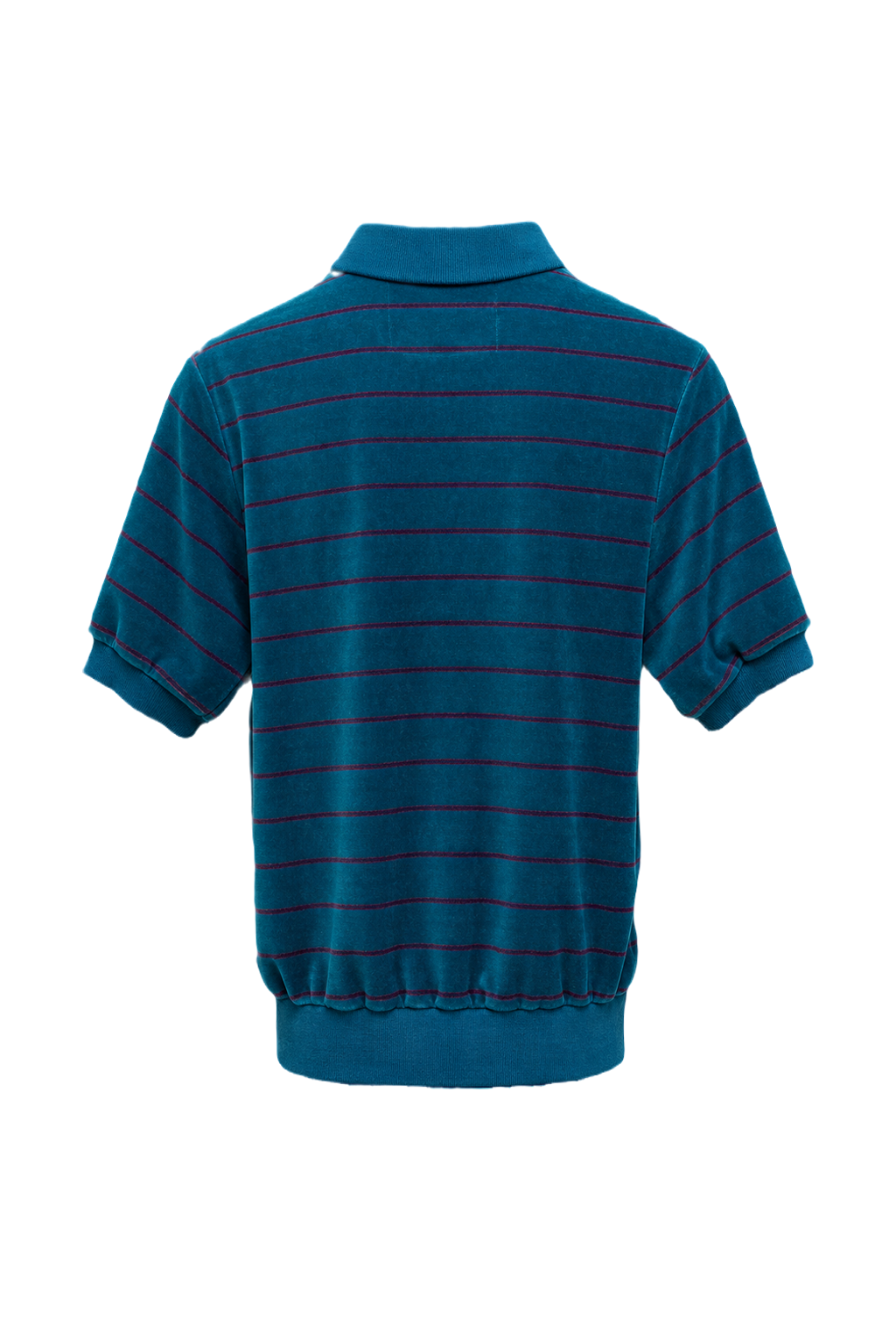 1970s Teal Cotton Blend Polo - Back View