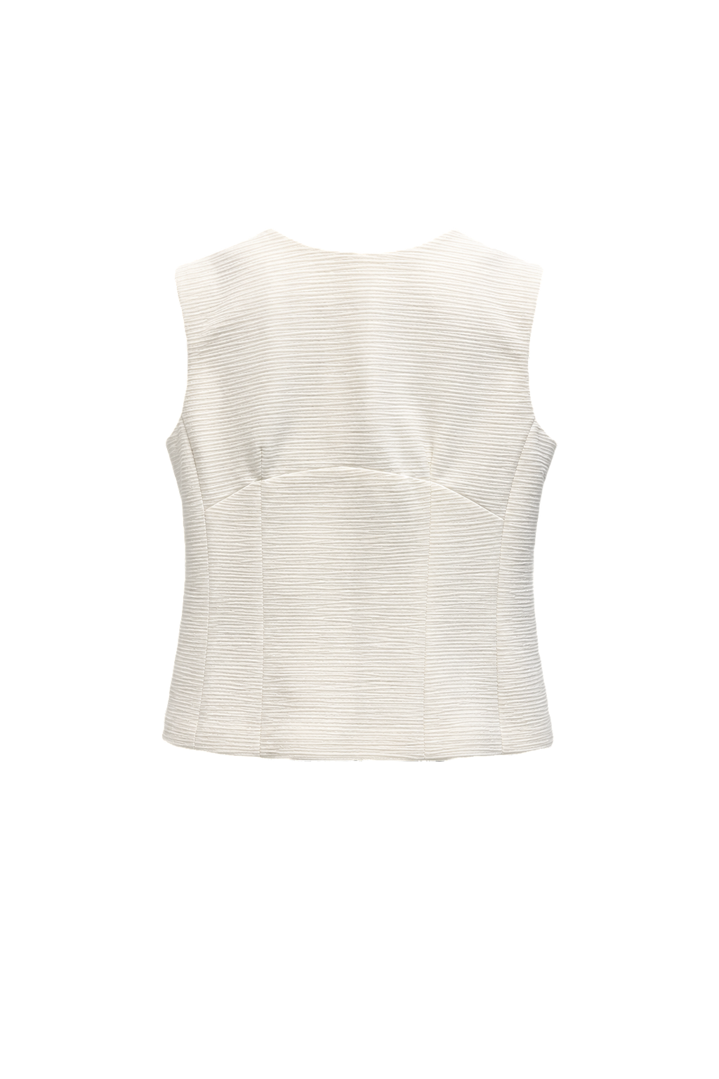 1990s Off-White Cotton Blend Sleeveless Top - Back View