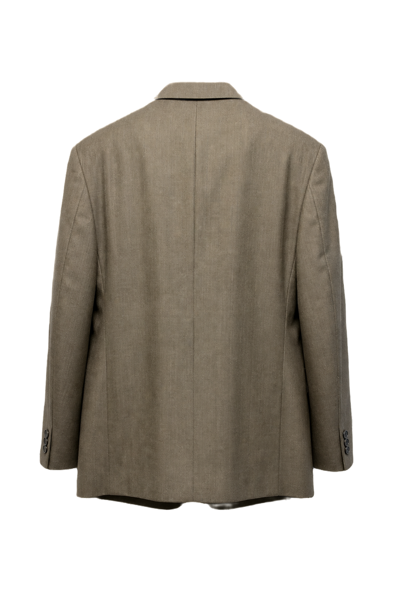 1980s Taupe Wool Blazer - Back View