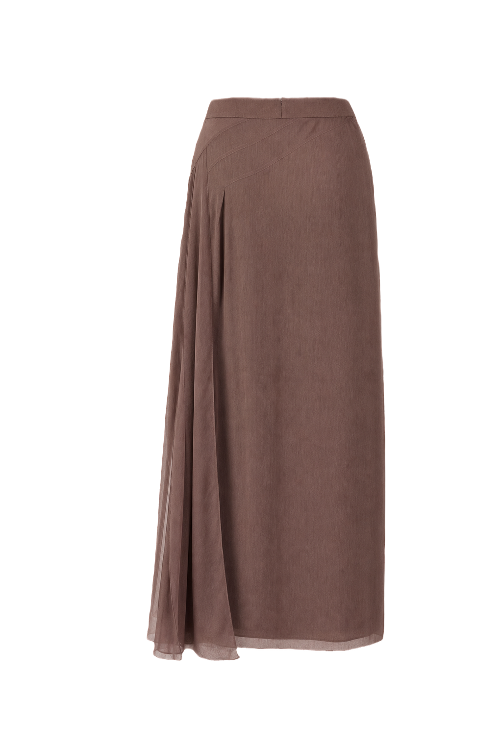 1990s Dusty Mauve Polyester Blend Skirt - Back View