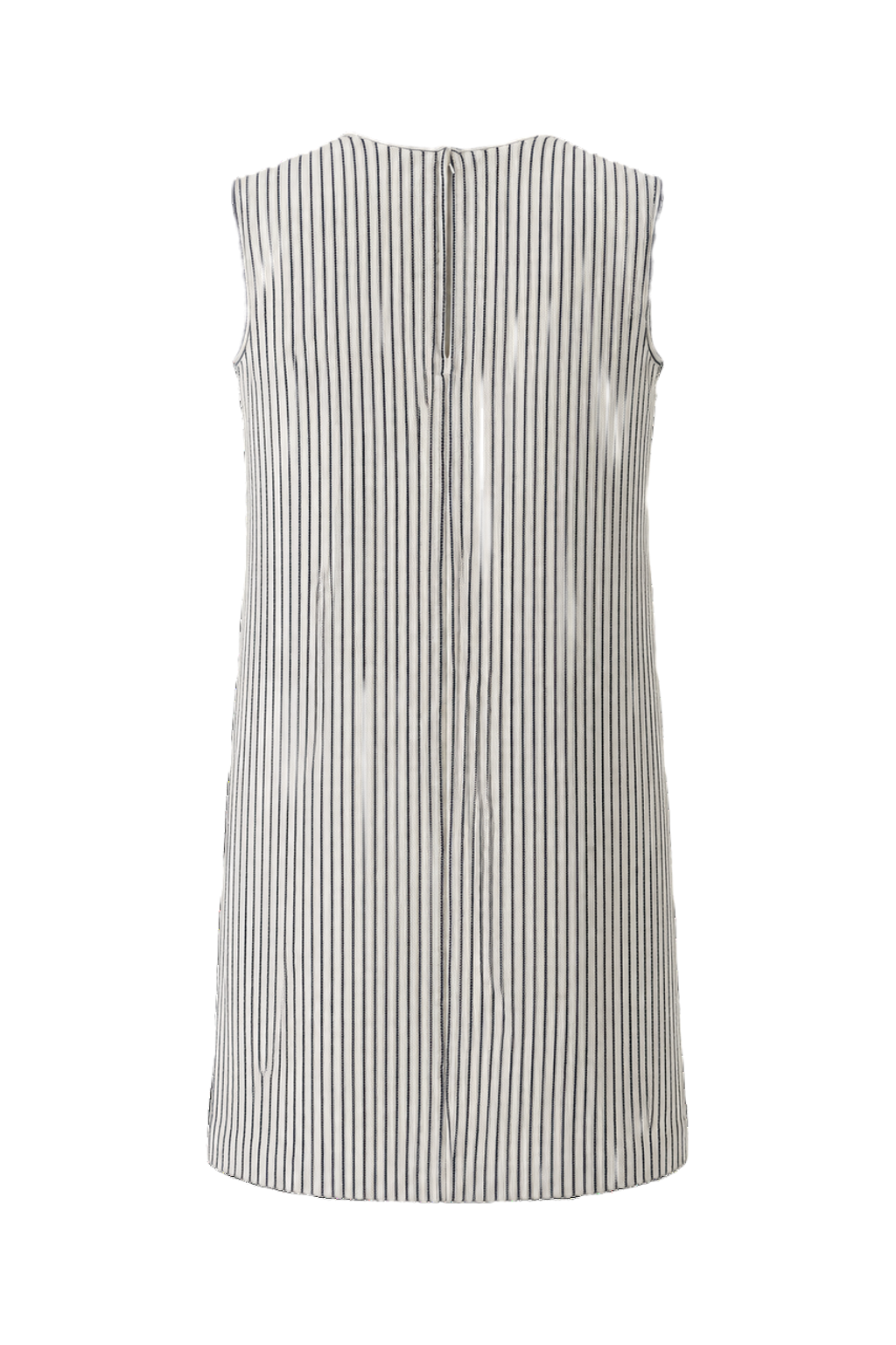 1960s Light Grey Cotton Blend Shift Dress - Back View