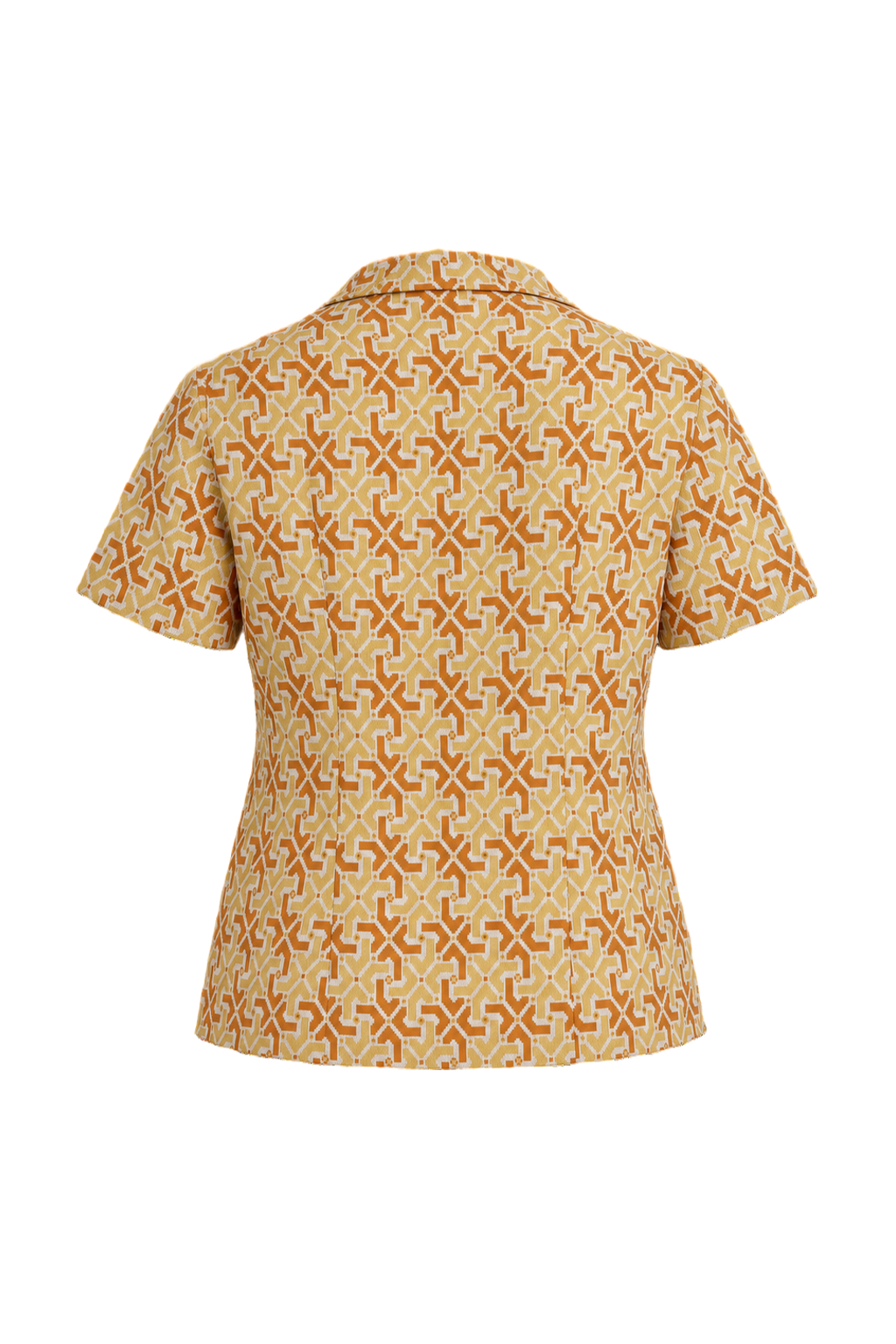 1960s Orange Cotton Blend Shirt - Back View