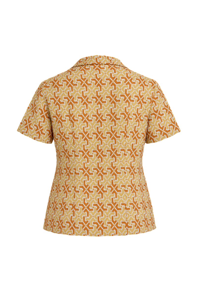 1960s Orange Cotton Blend Shirt - Back View