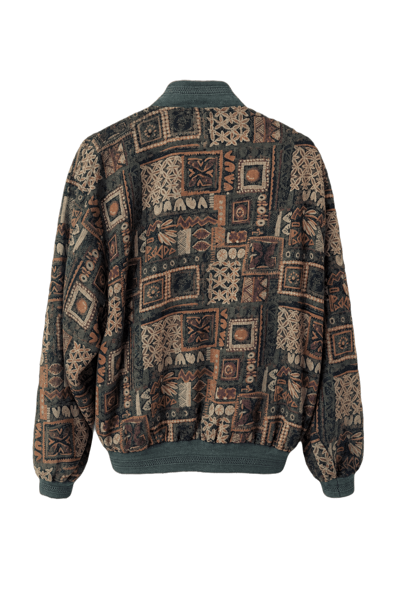 1980s Olive Green Cotton Blend Jacket - Back View