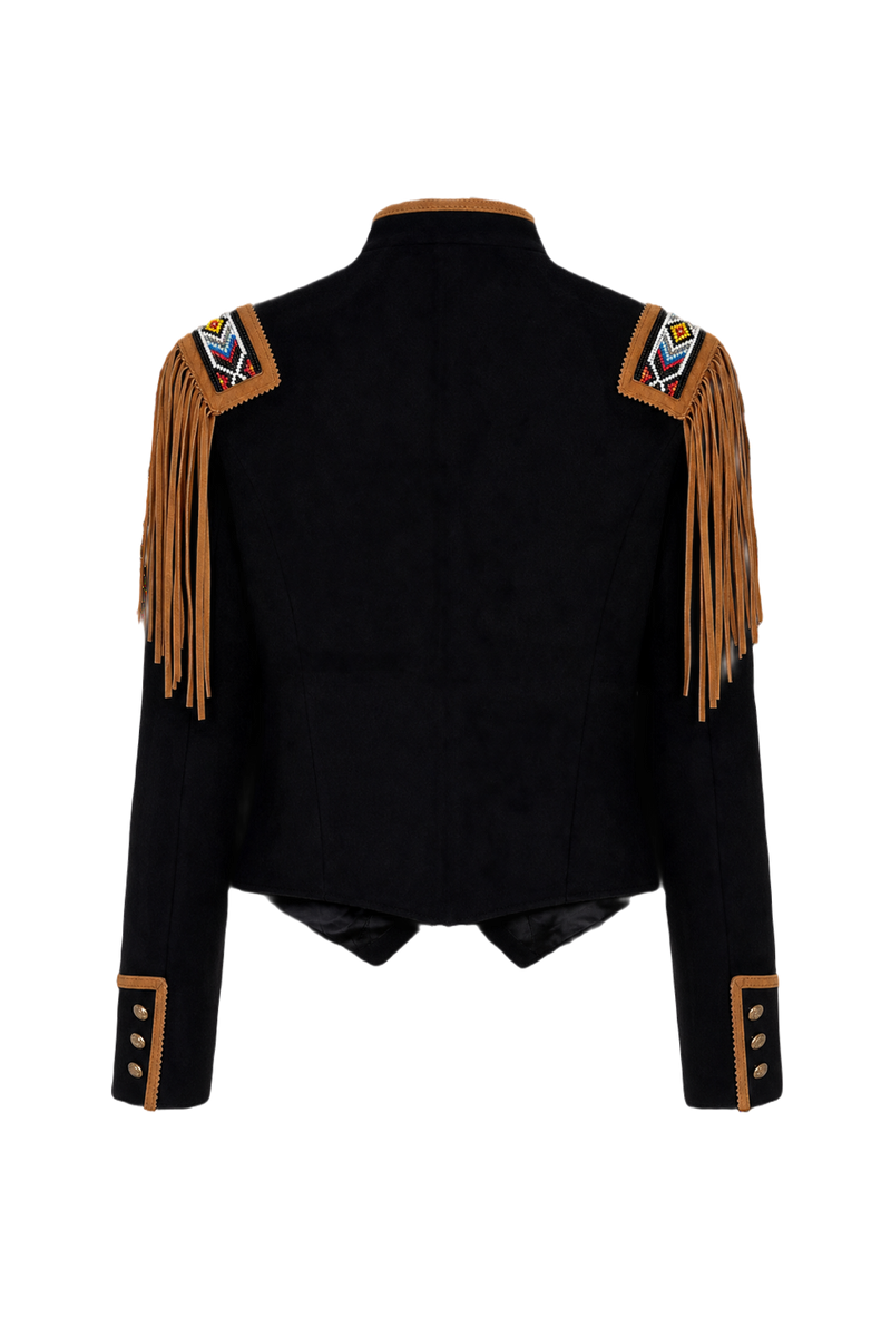 1970s Black Velvet Jacket - Back View