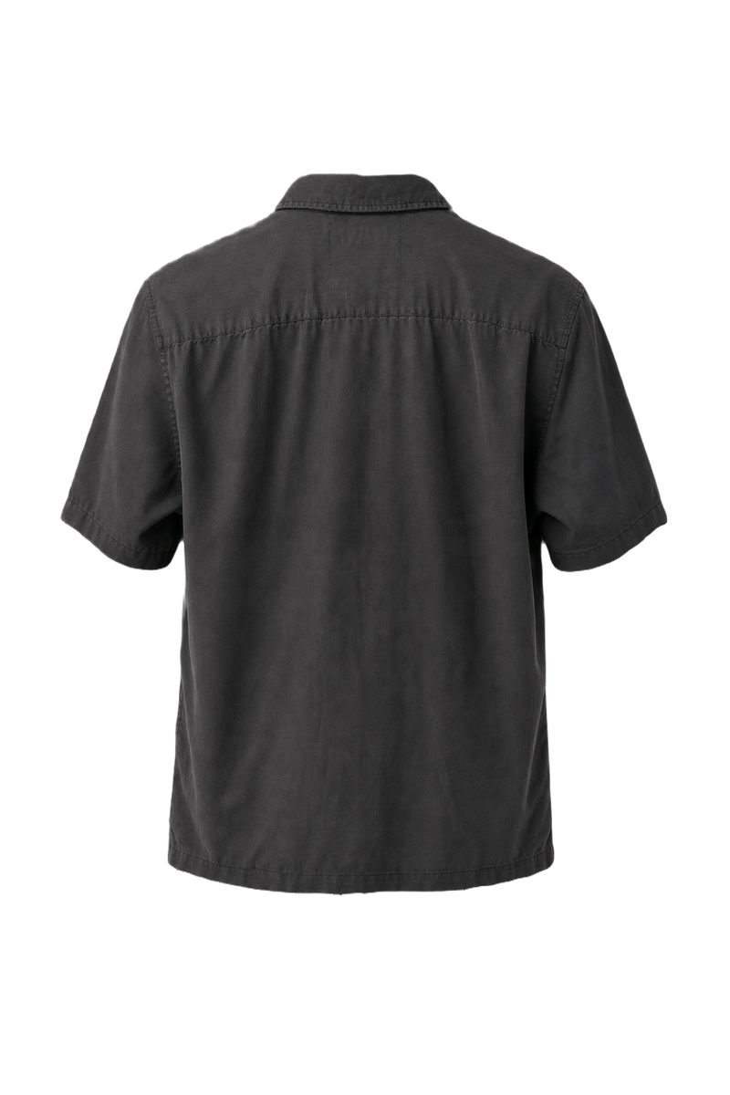 1990s Black Cotton Blend Shirt - Back View