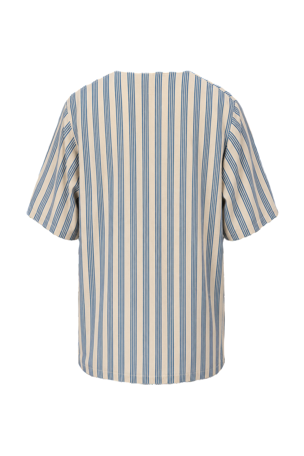 1950s Cream Blue Cotton Blend Shirt - Back View