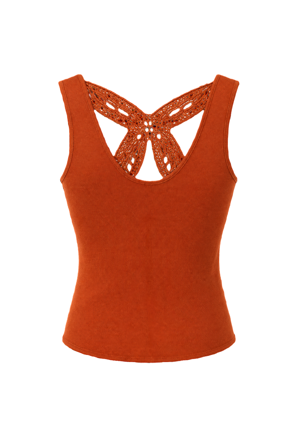 1990s Orange Cotton Tank Top - Back View