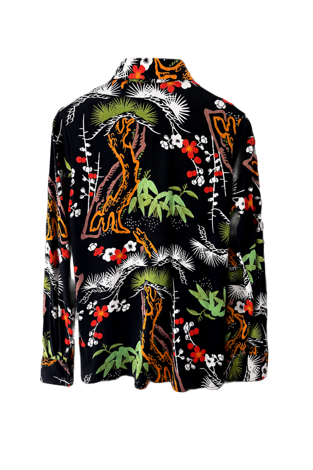 1970s Black Cotton Blend Shirt - Back View
