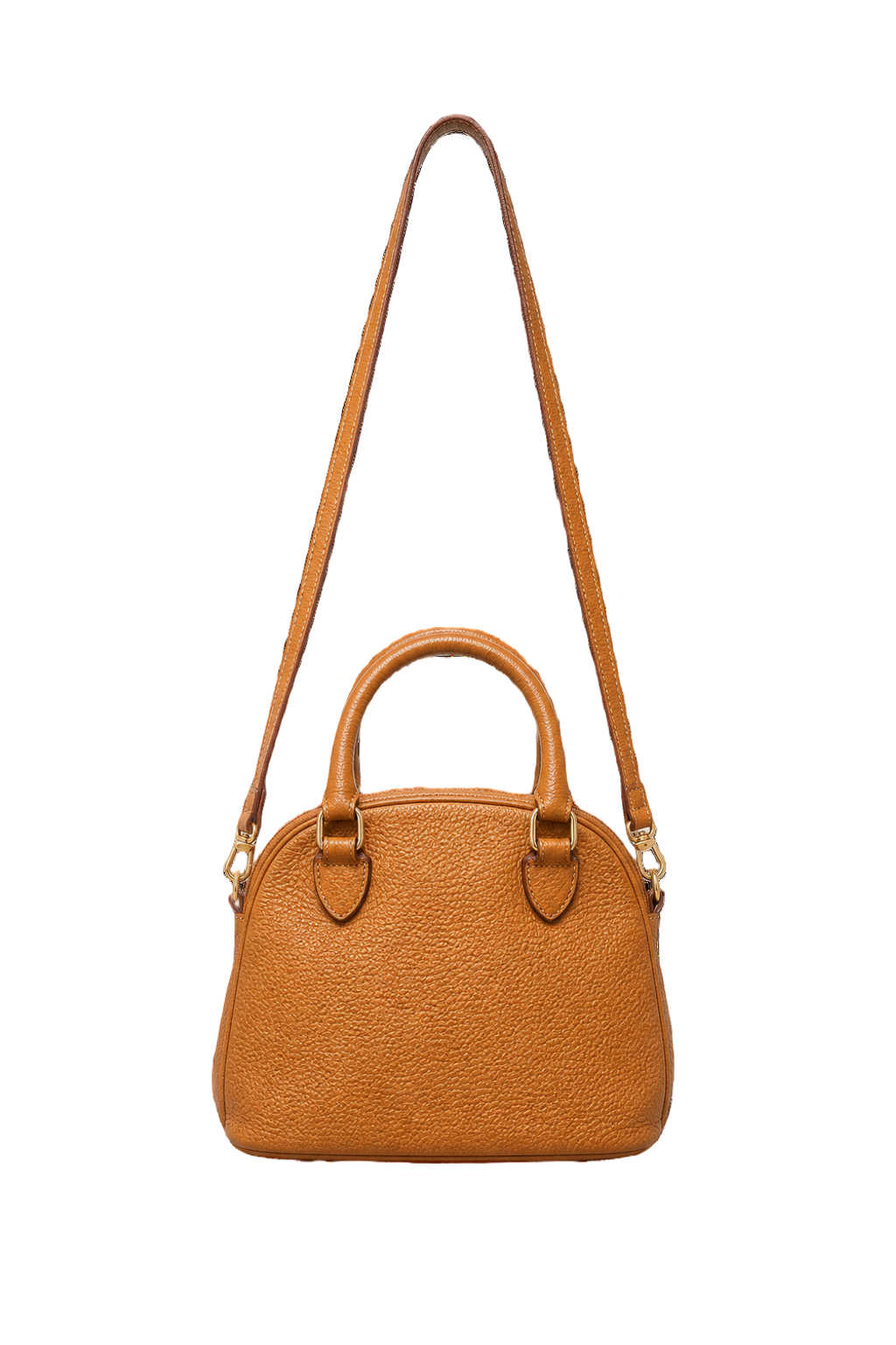 1980s Brown Leather Handbag - Back View