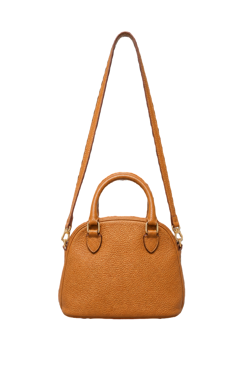 1980s Brown Leather Handbag - Back View