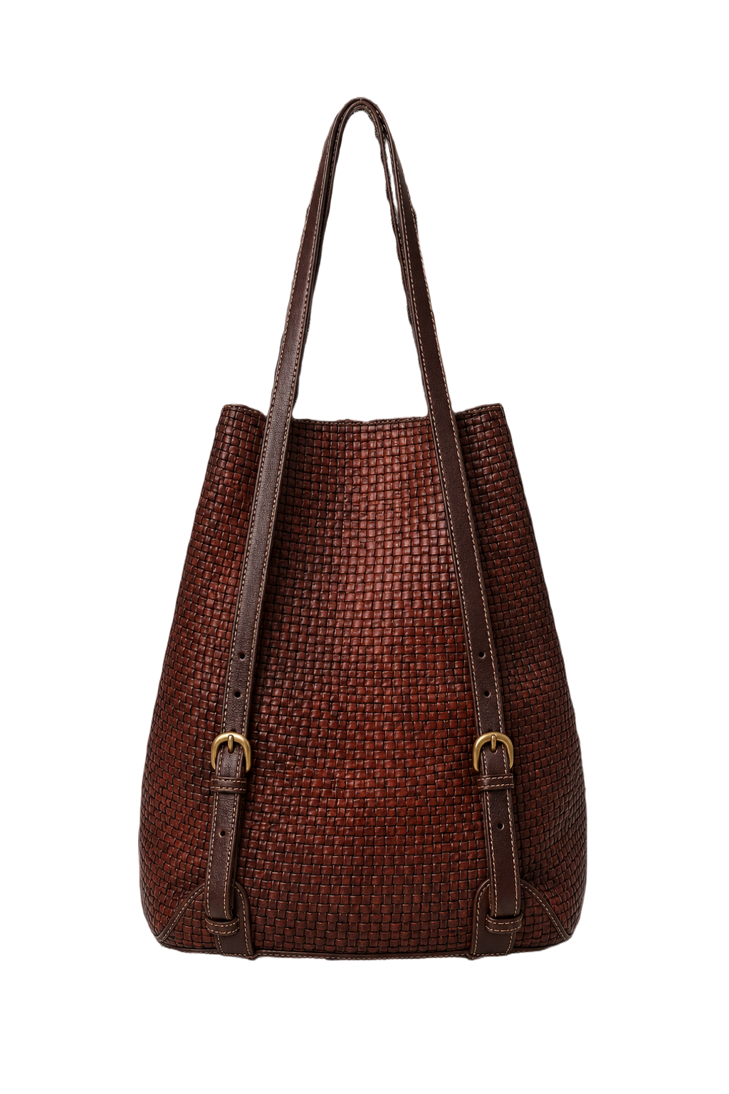 1980s Brown Leather Bag - Back View