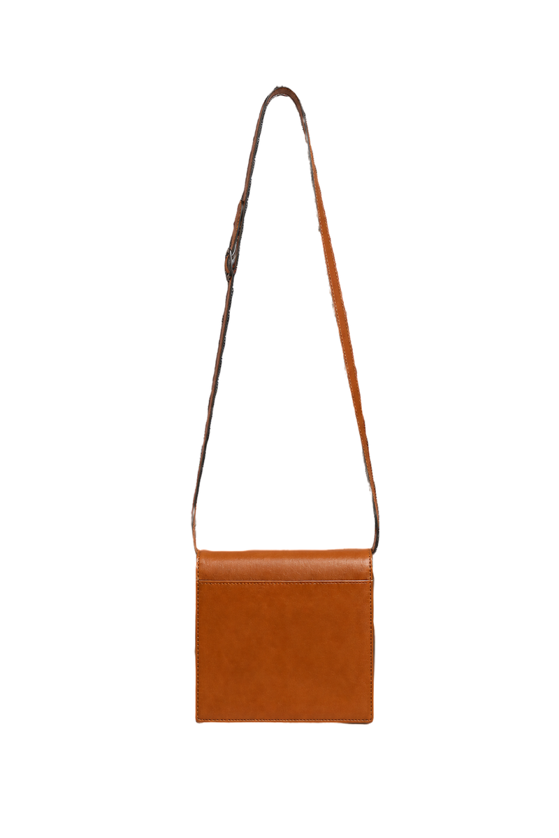 1980s Brown Leather Bag - Back View